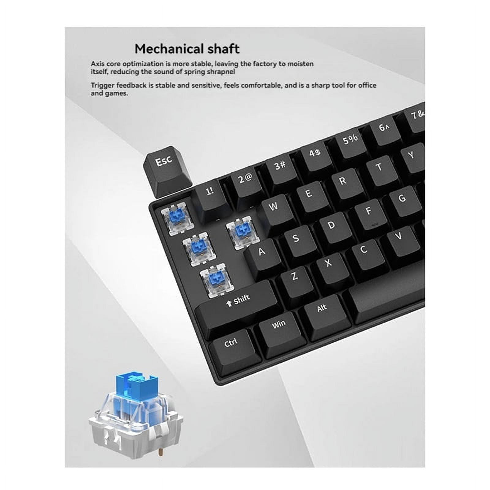 Mechanical Keyboard 61 Keys Mixed Light Hot Swap Keyboard Office Accessories Gaming Keyboard White Red