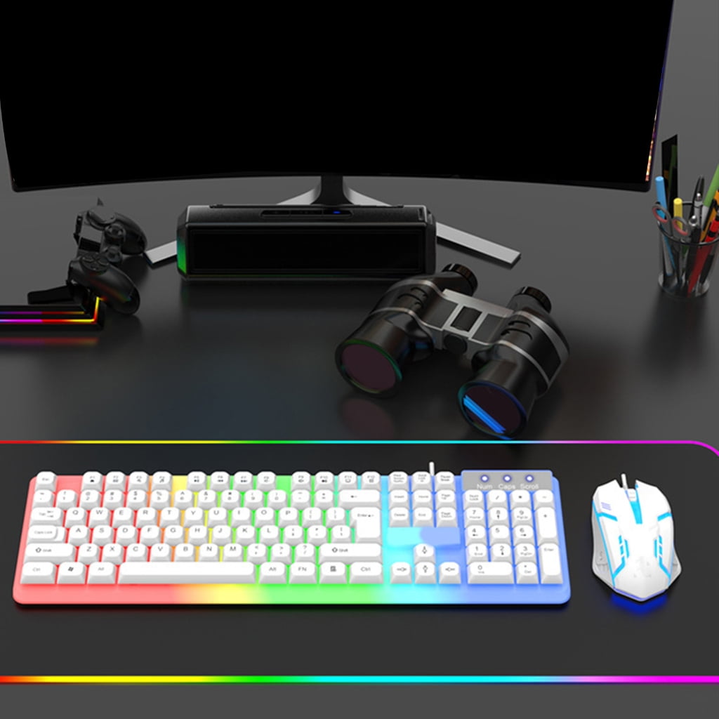 Gaming Keyboard Full Size LED Backlit Quiet Computer Keyboard 104 Keys Corded Keys