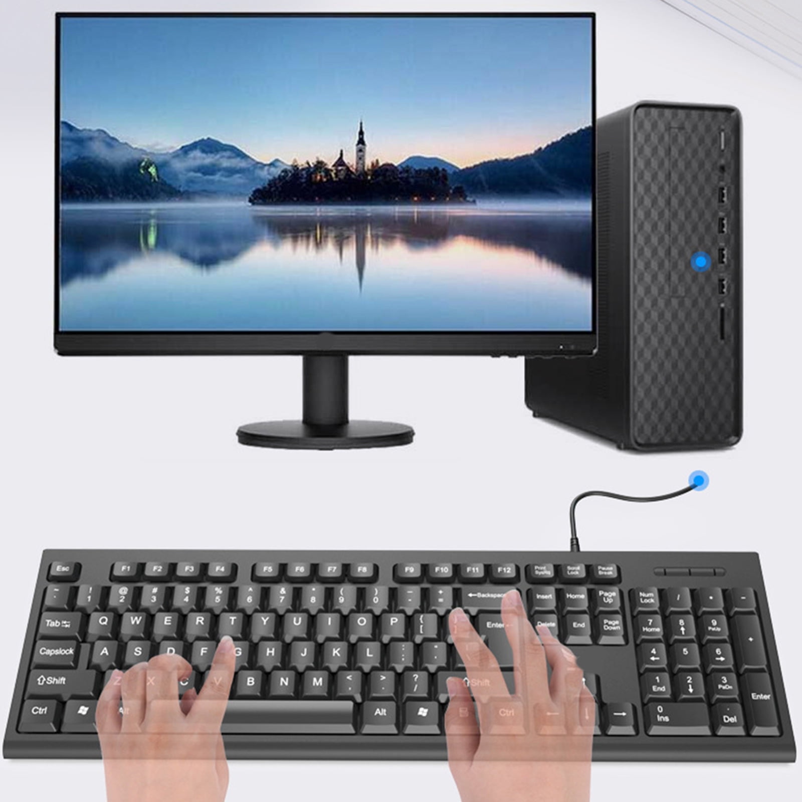 Mechanical Keyboard Hot Swappable Gaming Keyboards Corded Keyboard 104 Keys Keyboards for Computer Laptop