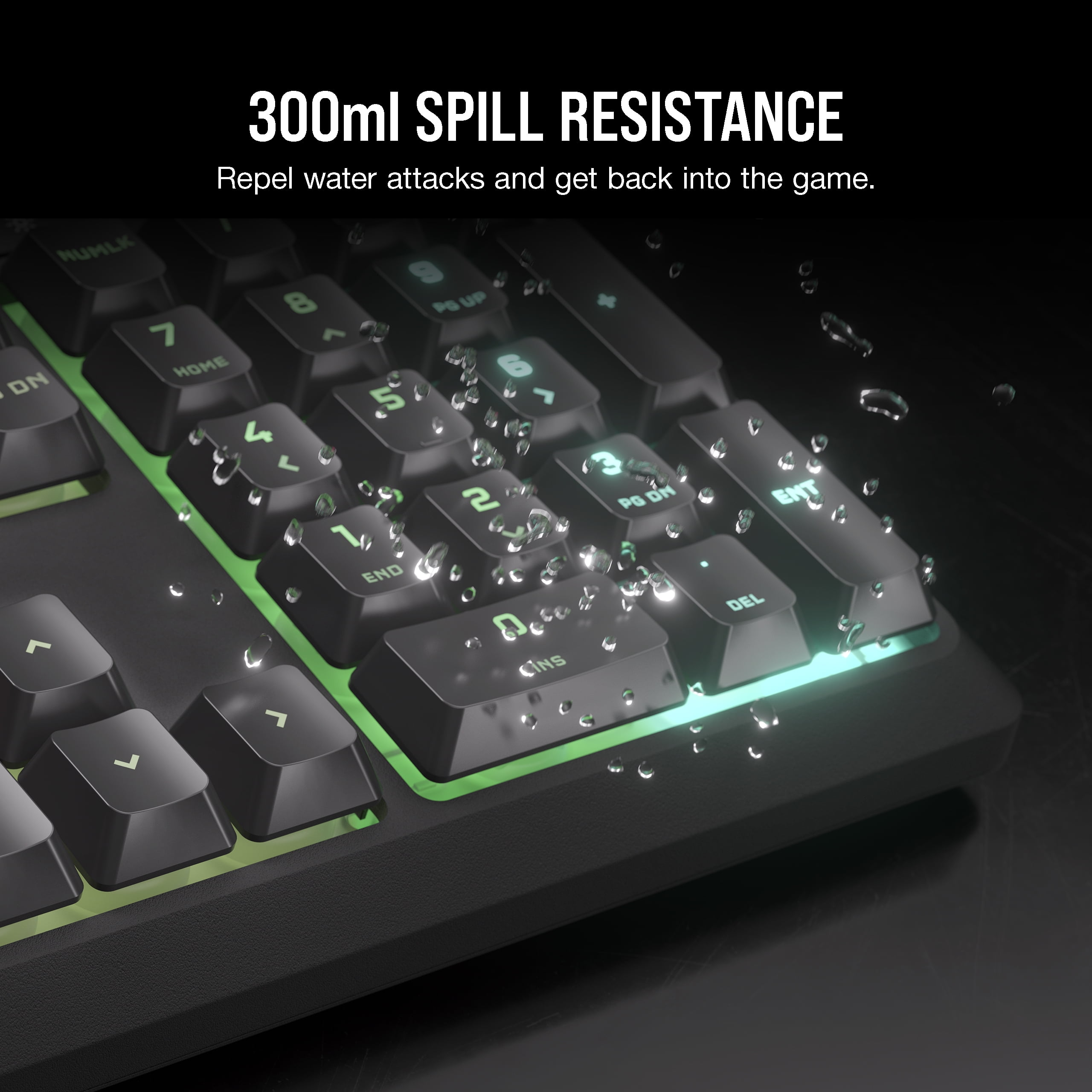 Full Size USB Gaming Keyboard with Safety Leaflet, Black & Gray