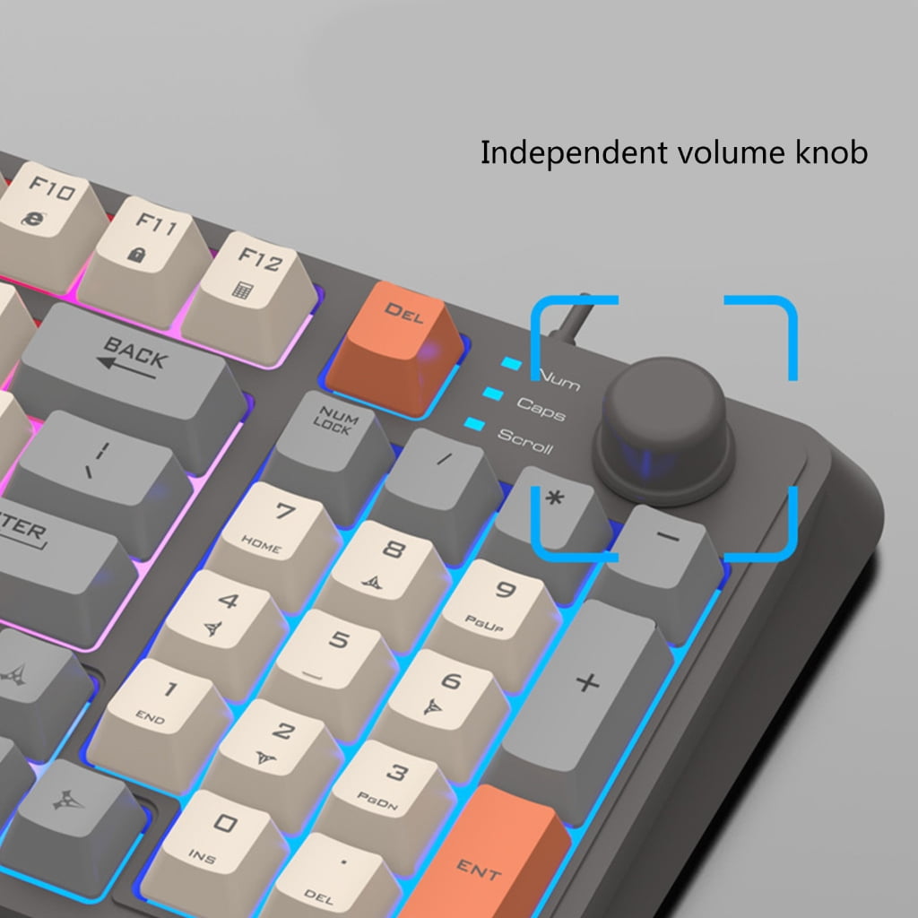Gaming Keyboard Full Size LED Backlit Keycap Quiet Computer Keyboard 94 Keys Corded Keyboards for PC Desktop Office