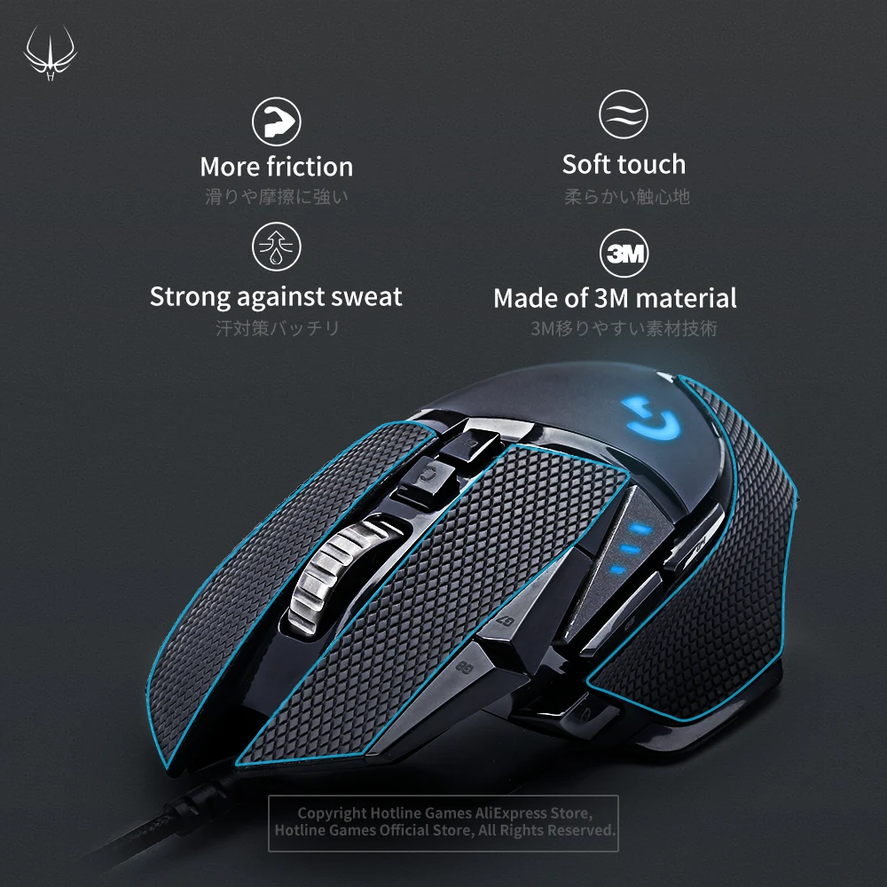 Hotline Games 2.0 Plus Mouse Grip Tape for Logitech G 600 MMO Gaming Mouse Anti-Slip Tape ,Grip Upgrade,Pre Cut,Easy to Apply