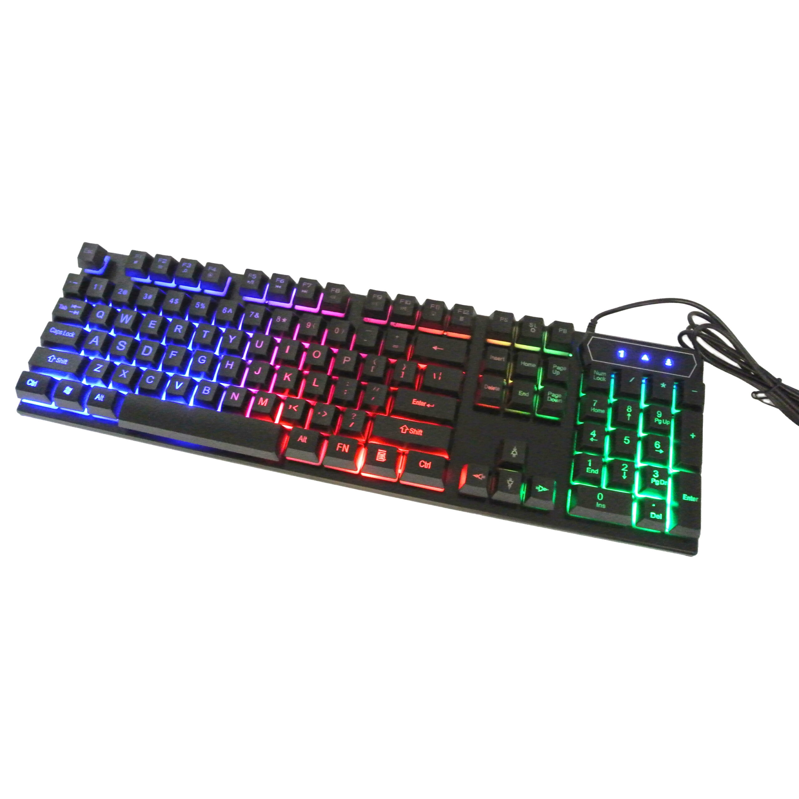 KeyMaster RGB Backlit Multicolor Gaming Computer Keyboard- White
