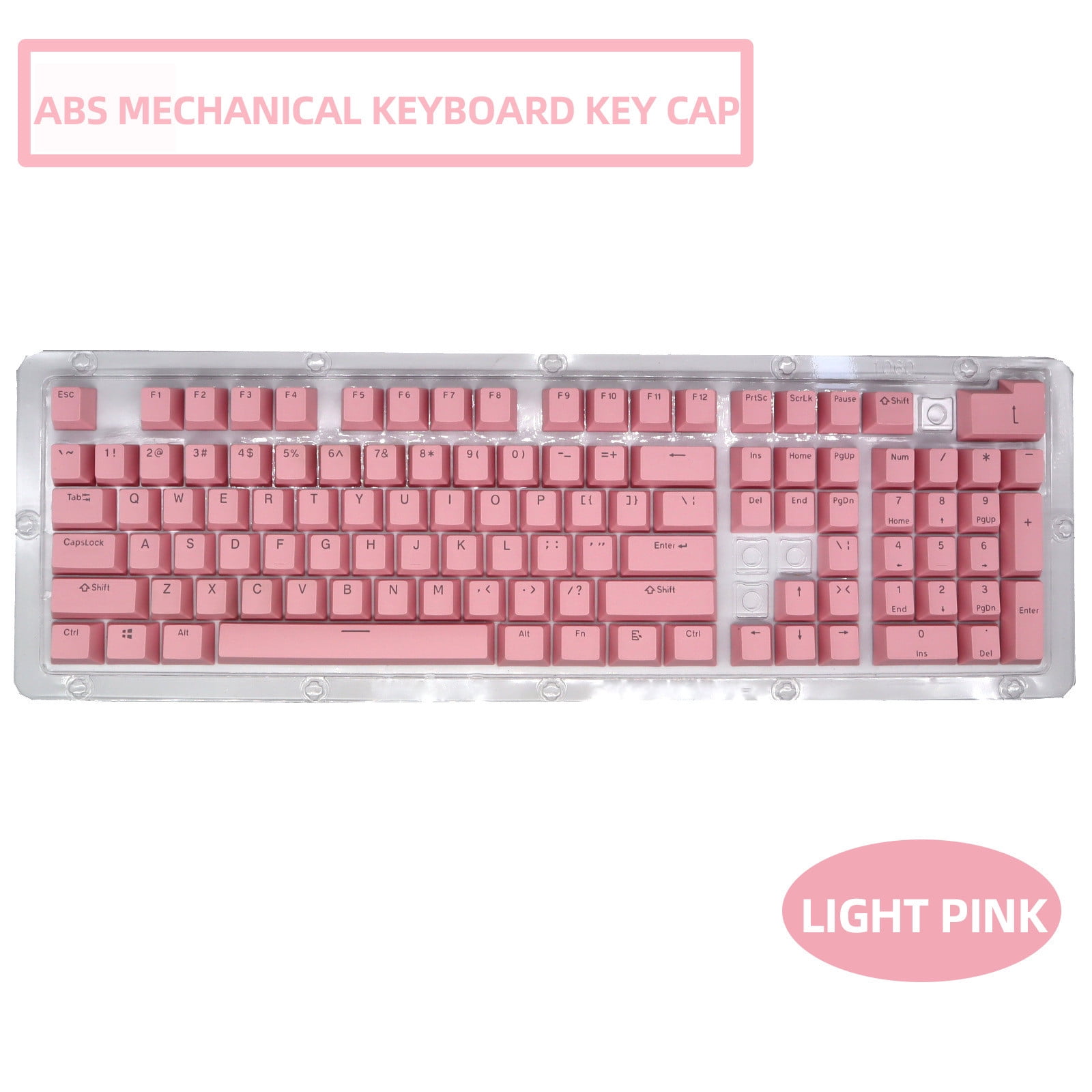 104 Keys Cap Colorful-Backlit Gaming Keycap Replacement Mechanical Keyboard Creative Hot Pink 5.4x4.4 Inch Home Stuff