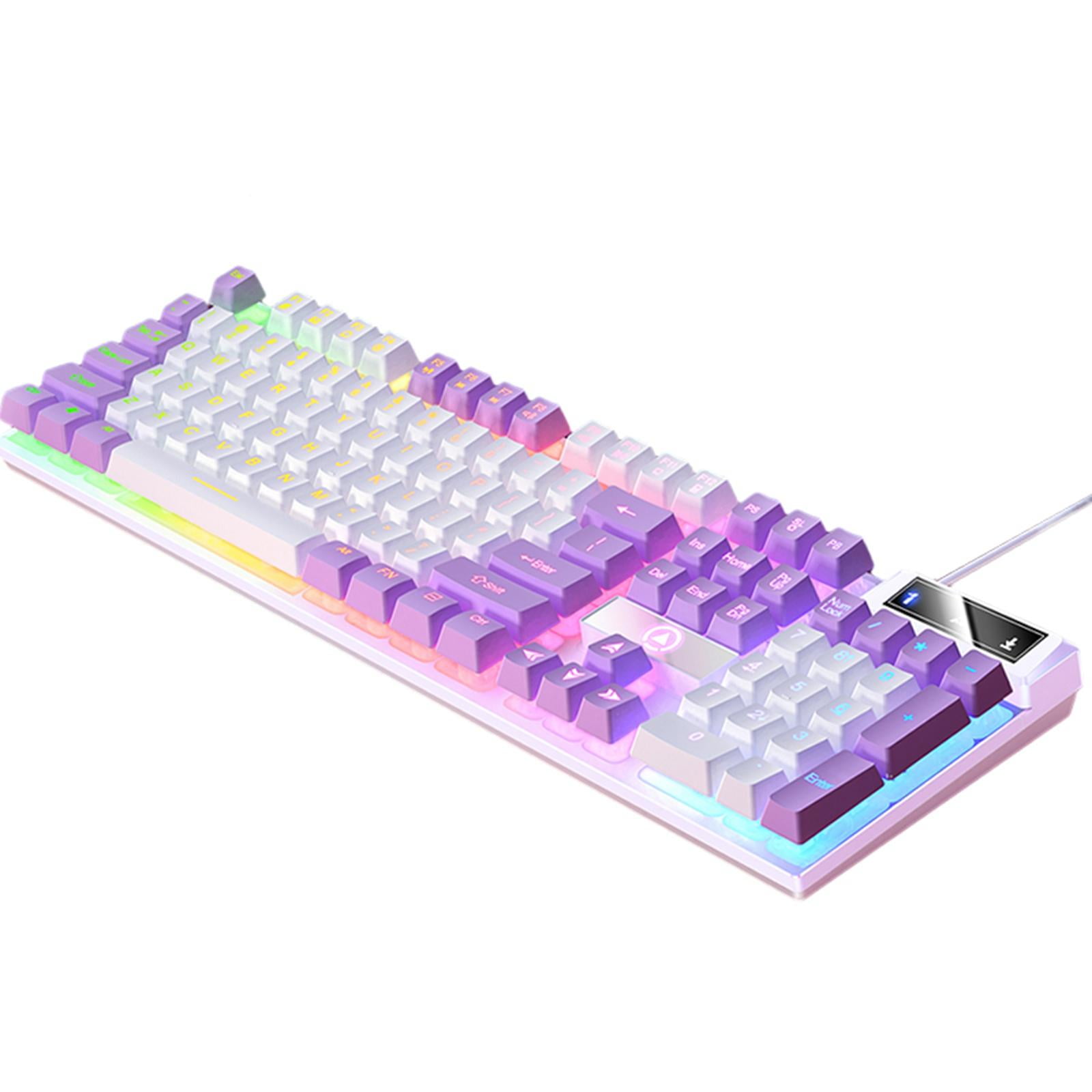 Mechanical Gaming Keyboard USB RGB Backlit Game Office , White