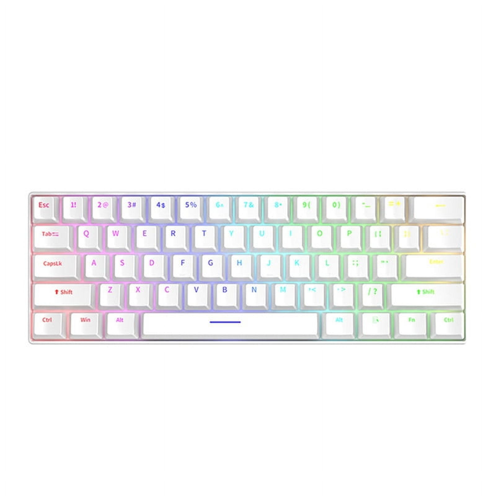 Mechanical Keyboard 61 Keys Mixed Light Hot Swap Keyboard Office Accessories Gaming Keyboard White Red