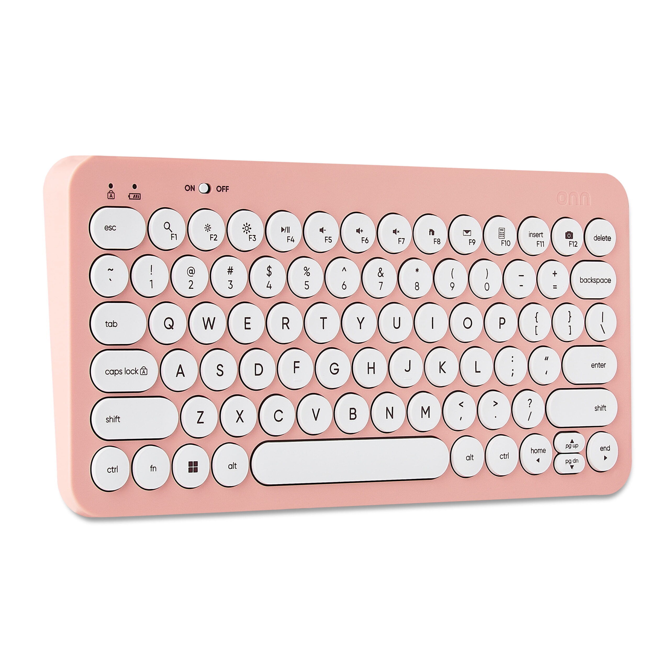 Mini Wireless Office Keyboard with USB Receiver, Pearl Blush Pink
