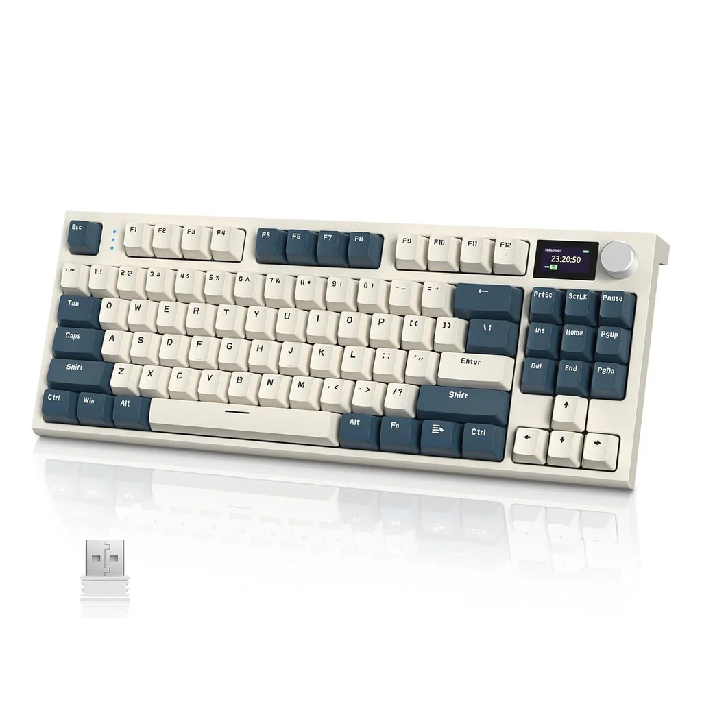 Attack Shark K86 Wireless Mechanical Keyboard - Metal Knob Gasket Mount Hot-Swappable TFT Screen Bluetooth/2.4G/USB-C