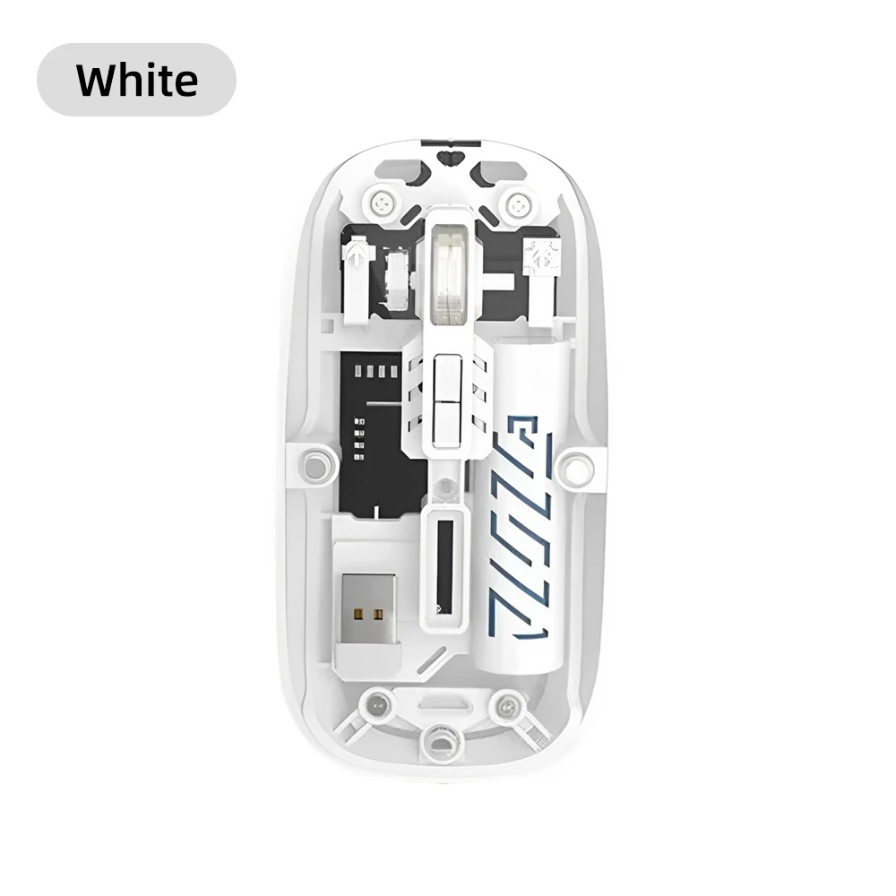 Transparent Wireless Mouse Bluetooth 2.4Ghz Receiver Optical Lightweight Design Mice for PC Laptop Windows Mac Linux