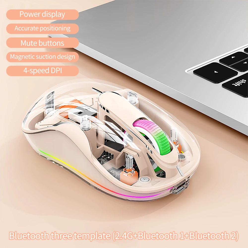S11325b941ad1480bbaf1c9ecf789cb08T.webp New Style Fully Transparent Mouse Bluetooth Wireless Tri-mode Mute Led Lamp Type-C 2400dpi Mouse Tablet Notebook Office Mouse