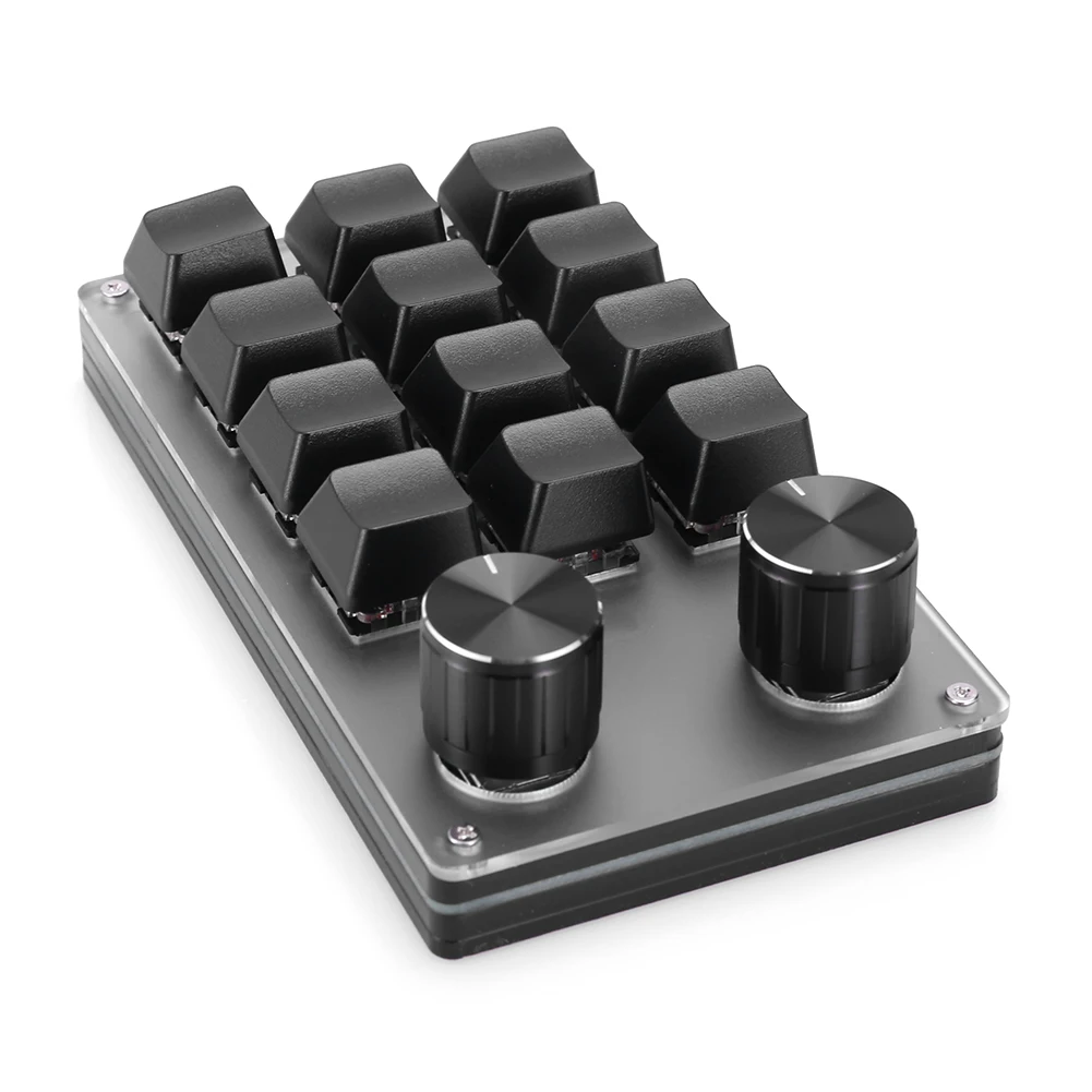 Macro Keyboard 12 Key 2 Knob Custom Programming Mechanical Keyboard Hot swap Custom Keypad One-handed Mini Gaming Keyboard