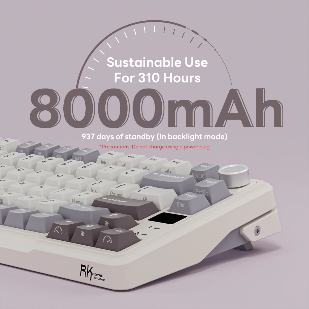 ROYAL KLUDGE L98 Gasket Wireless Mechanical Keyboard Left-Handed 95% Tri-Mode BT/2.4G/USB-C RGB Hot Swappable Gaming Keyboard