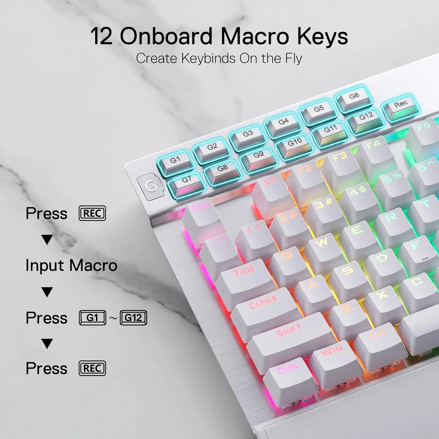 K550 RGB Gaming 104 Keys + 12 Macro G Keys Wired Mechanical & Wrist Rest Keyboard