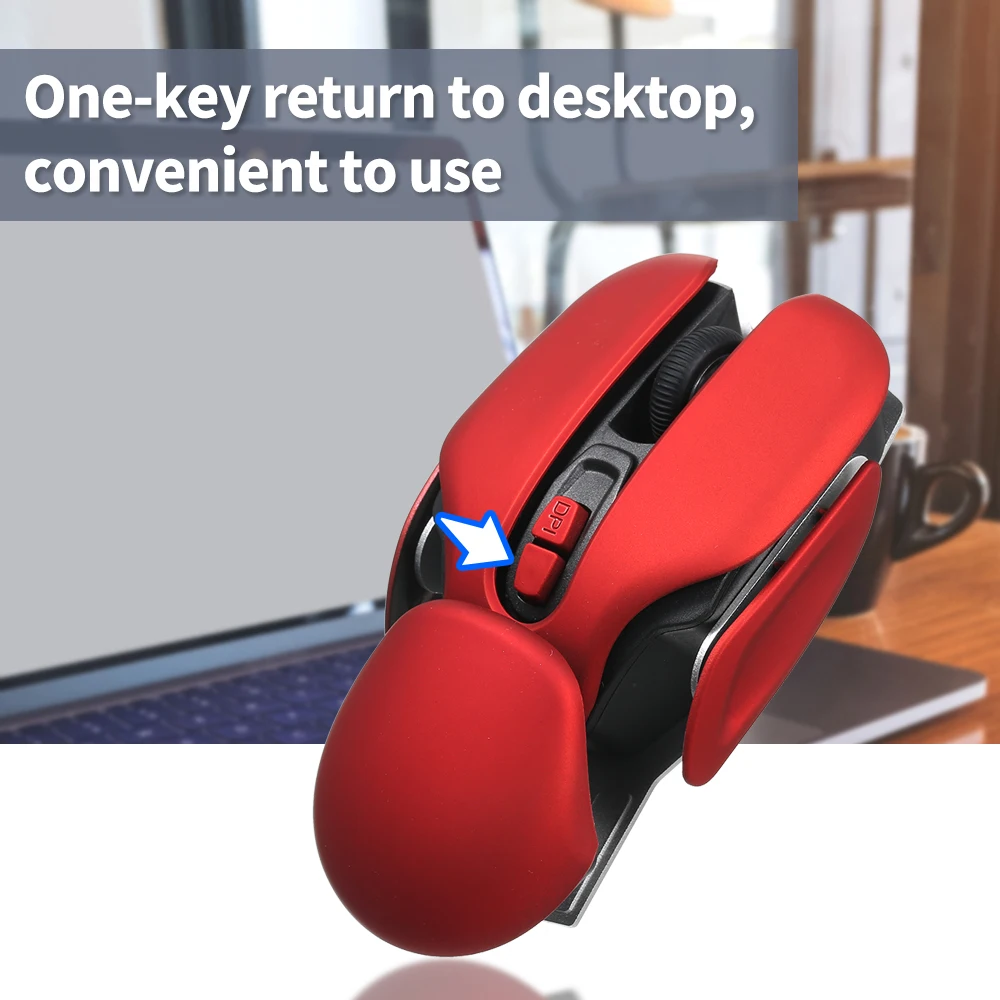 S2cf48e22cd26466092fe71640b236123e.webp 5 Keys 2.4G Wireless Mouse Ergonomic Mouse 10m Transmission Distance 400mAh Battery Adjustable DPI Plug N Play for PC Laptop