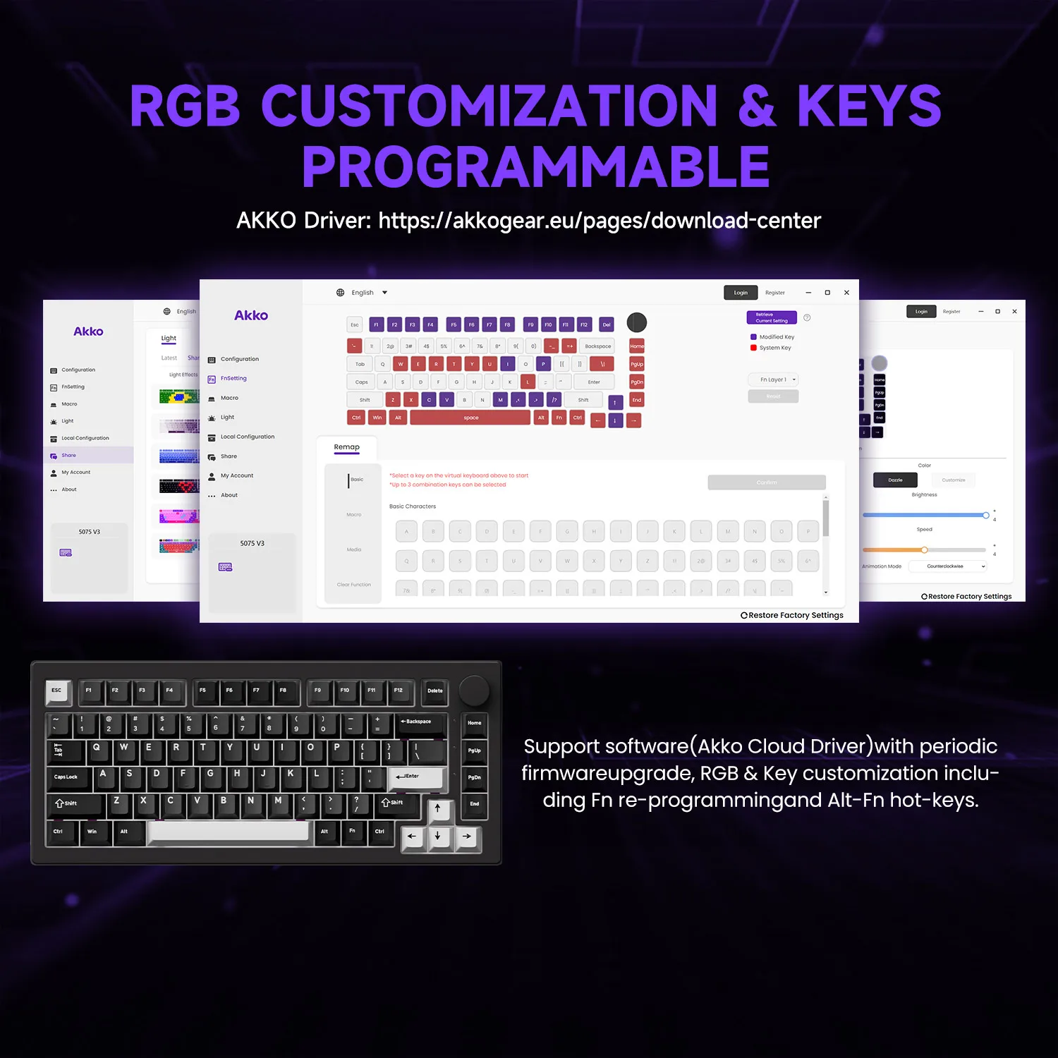 5075 V3 75% Mechanical Keyboard 8000/10000mAh 2.4GHz Wireless/ Wired Type-C/BT 5.0 Hot Swap RGB Gasket for Gaming Typing
