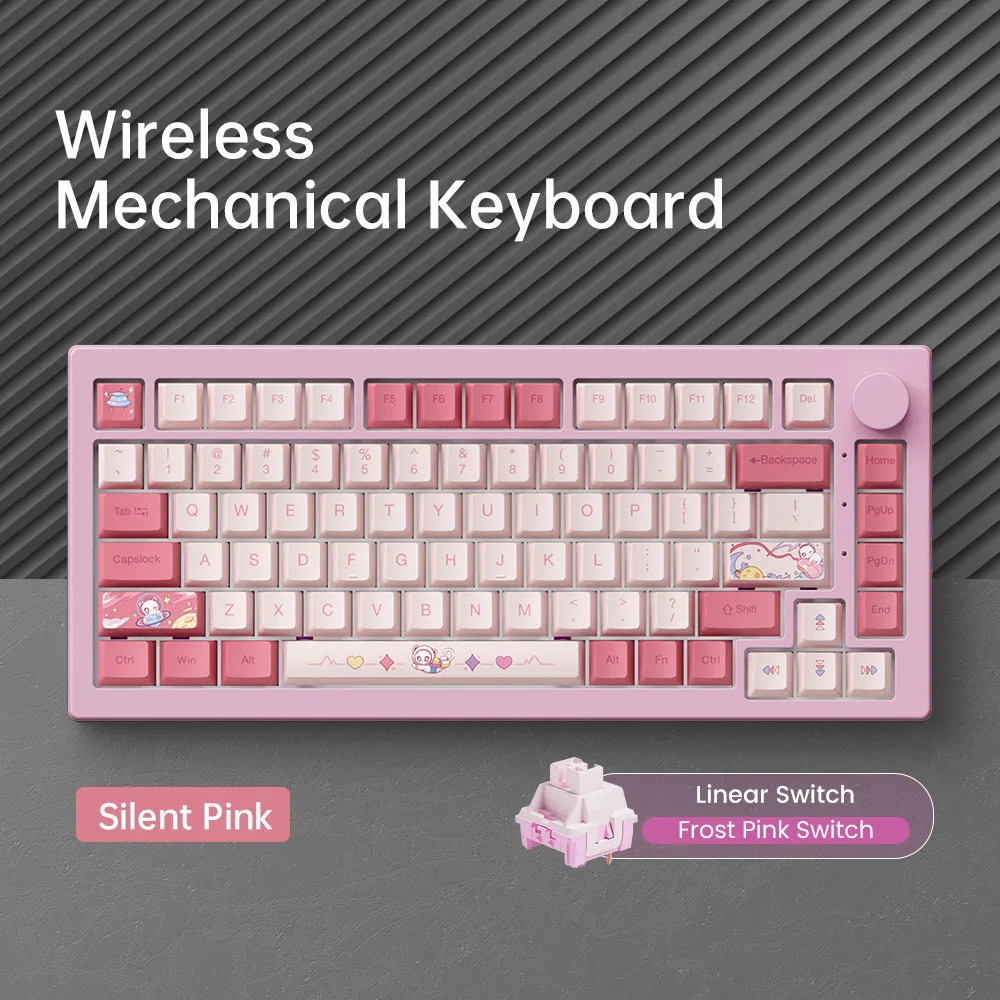 S35ee0fc082174f5d9eb925bdc15b4224J.webp 5075 V3 75% Mechanical Keyboard 8000/10000mAh 2.4GHz Wireless/ Wired Type-C/BT 5.0 Hot Swap RGB Gasket for Gaming Typing