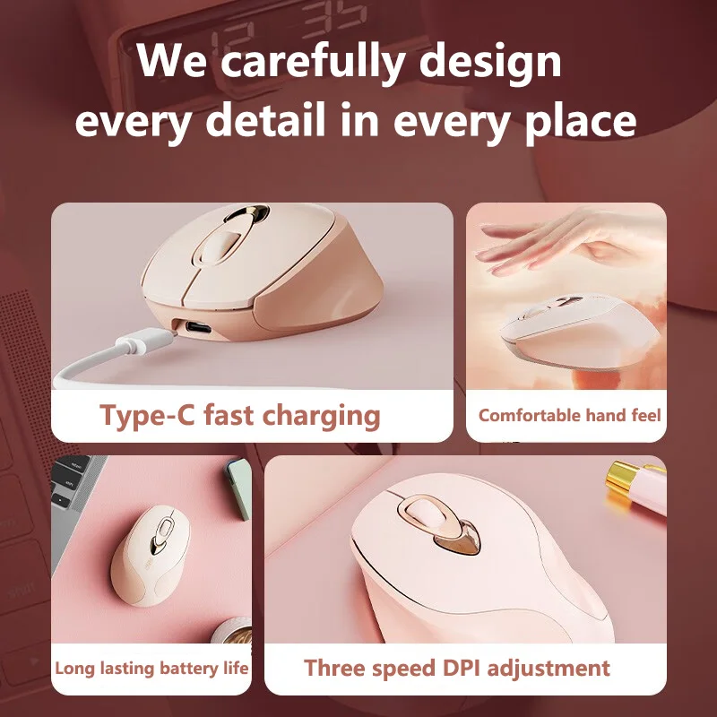 Inphic M8 Rechargeable Wireless Mouse Ergonomics Office Mute Mouse For Laptops and Desktop Computer Mouse