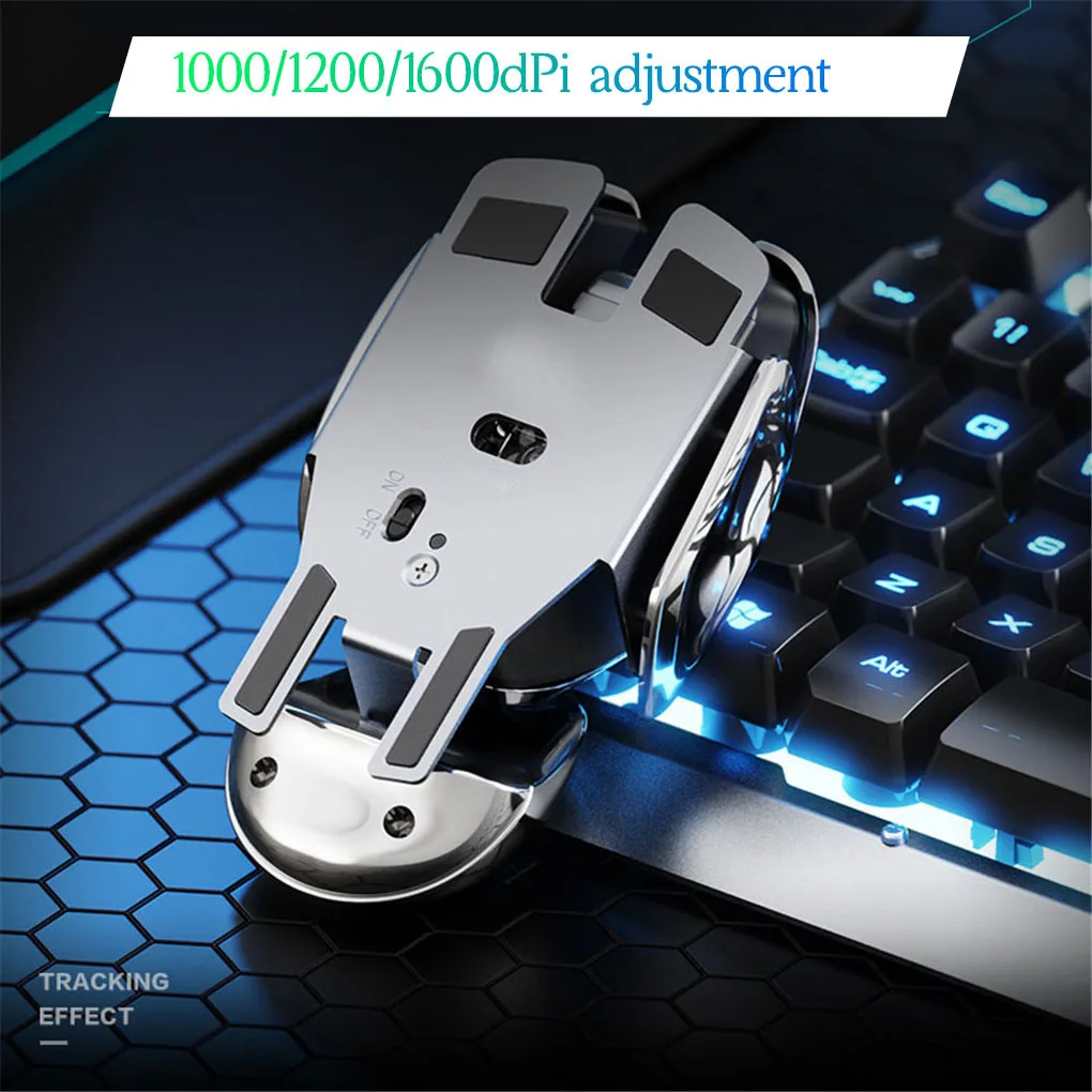 PX2 Metal 2 4G Rechargeable Wireless Mute 1600DPI Mouse 6 Buttons for PC Laptop Computer Gaming Office Home Waterproof Mouse