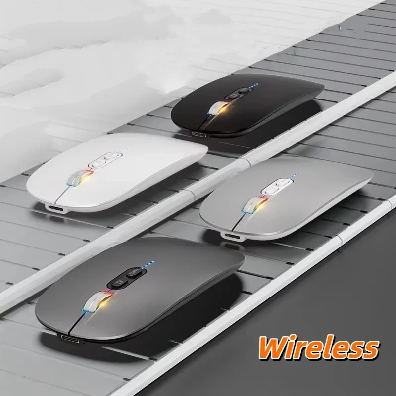 Wireless Bluetooth Mouse Dual Mode Type-C Rechargeable Mouse Ergonomic Fashion Silent Mouse Desktop for Notebook Laptop