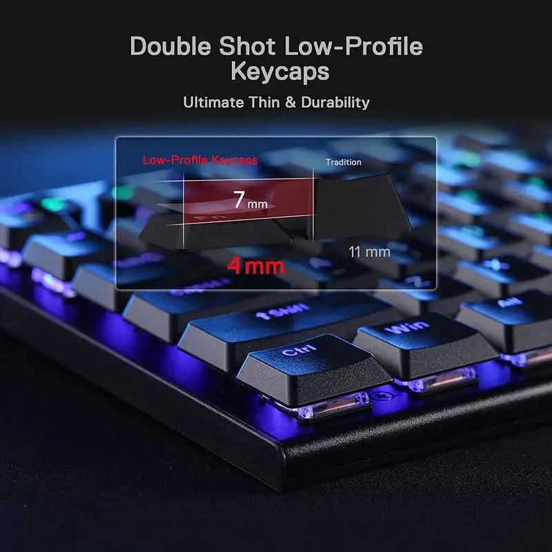 K618 Horus Wireless RGB Mechanical Keyboard, Bluetooth/2.4Ghz/Wired Tri-Mode Low Profile Gaming Keyboards