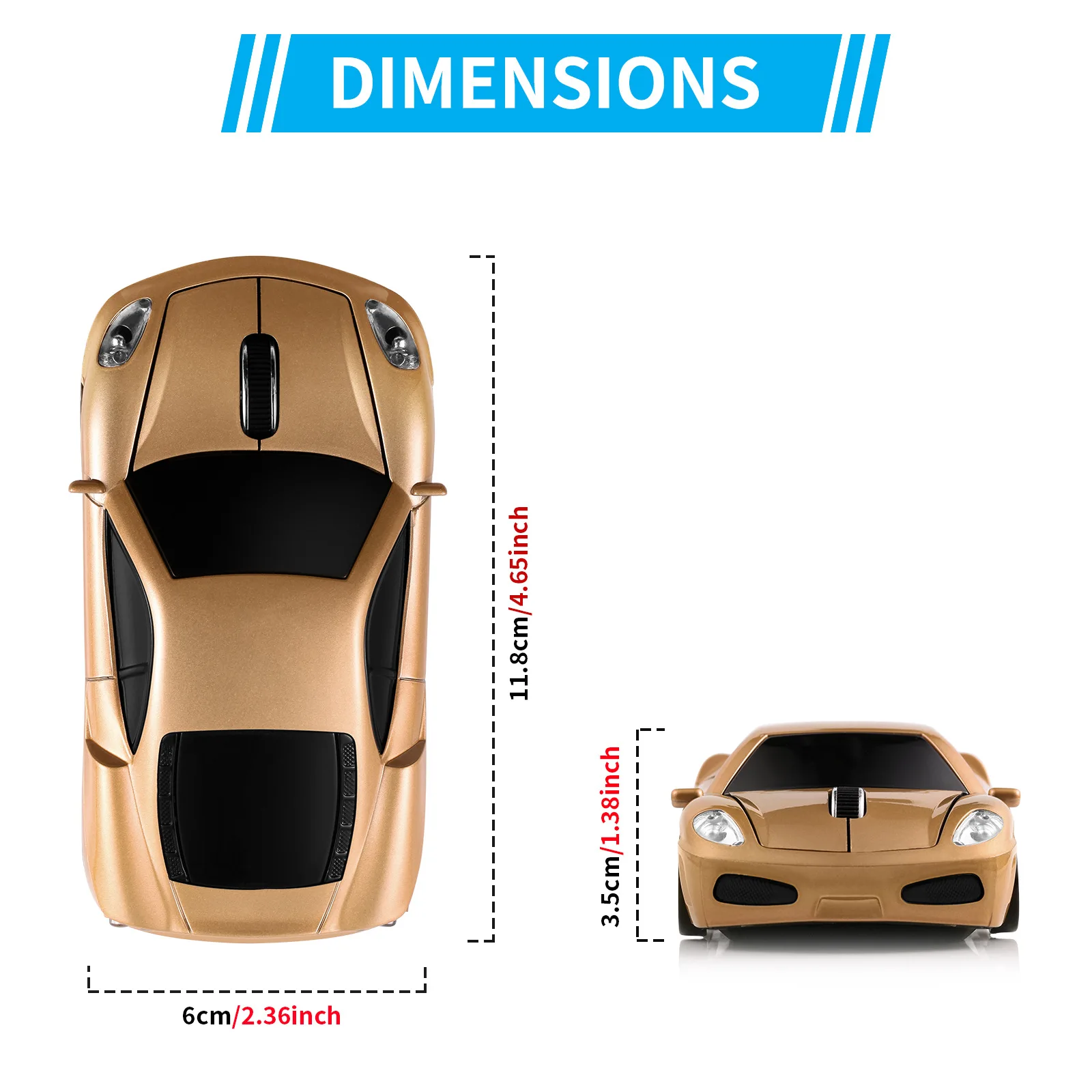 Wireless Sports Car Mini Mouse 1600DPI 2.4G Computer Ergonomic Optical Gaming Mause With LED Flashing Light For PC Laptop Tablet