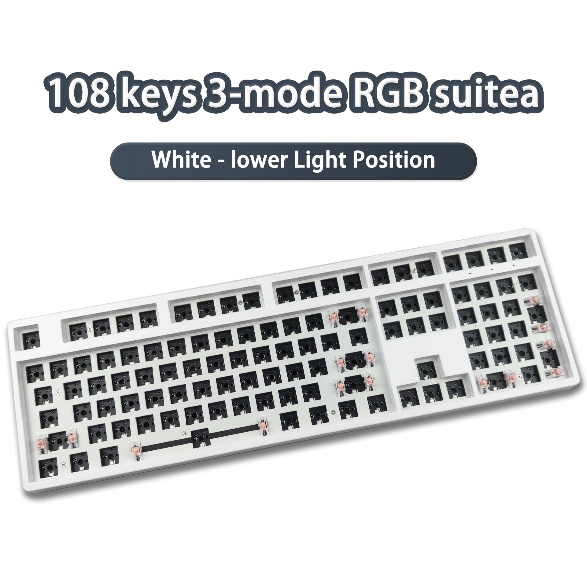 108 keys Mechanical Keyboard KIT 3-Mode Wireless Bluetooth RGB Hot Swappable Gasket Customization Keyboard Gaming Keyboard KIT