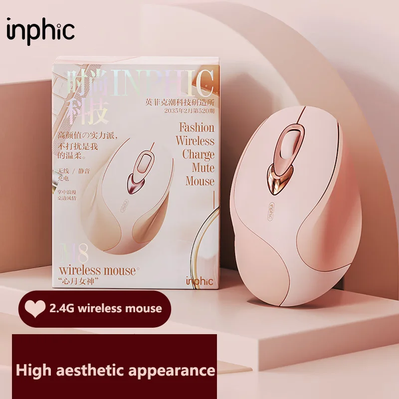 Inphic M8 Rechargeable Wireless Mouse Ergonomics Office Mute Mouse For Laptops and Desktop Computer Mouse