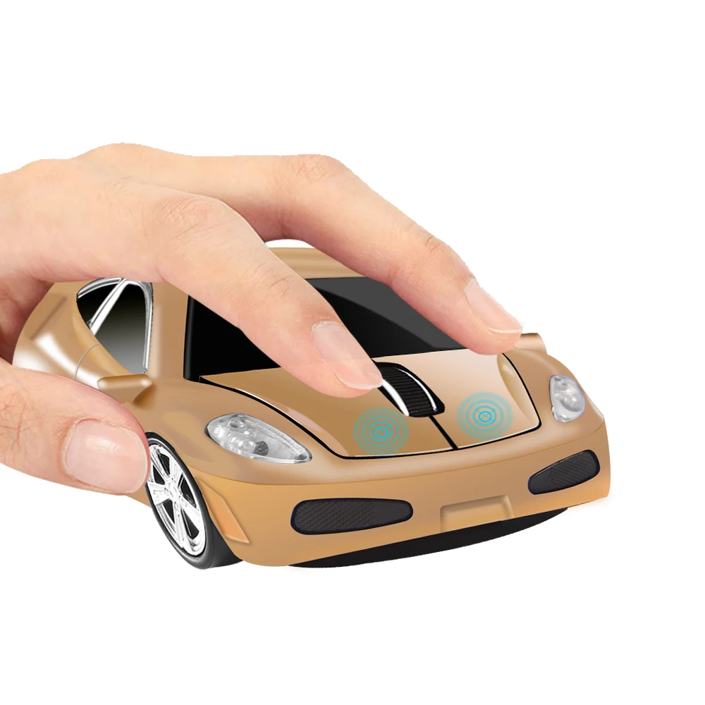 Wireless Sports Car Mini Mouse 1600DPI 2.4G Computer Ergonomic Optical Gaming Mause With LED Flashing Light For PC Laptop Tablet