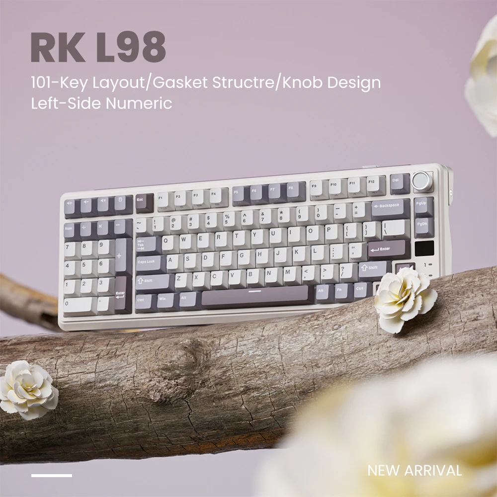 ROYAL KLUDGE L98 Gasket Wireless Mechanical Keyboard Left-Handed 95% Tri-Mode BT/2.4G/USB-C RGB Hot Swappable Gaming Keyboard