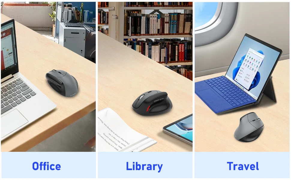 X-45 2.4G Wireless Mouse for Big Palms, 4800 DPI Adjustable Plug and Play Low Battery Reminder for Home, Office Gaming