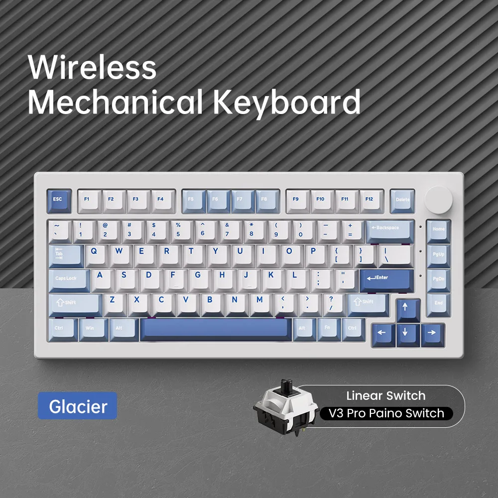 Sa1a87ebc953442748dbc7355c31c434fp.webp 5075 V3 75% Mechanical Keyboard 8000/10000mAh 2.4GHz Wireless/ Wired Type-C/BT 5.0 Hot Swap RGB Gasket for Gaming Typing