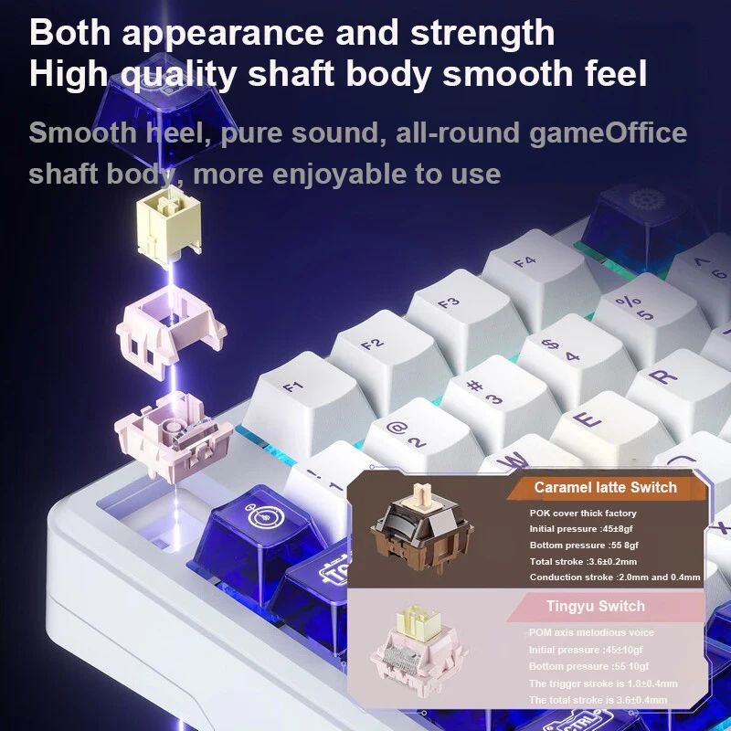 L99 Intelligent Screen Mechanical Keyboard Bluetooth Wireless Tri-mode Night Gaming Laptop Keyboard 8000mAh Raindrop Switch