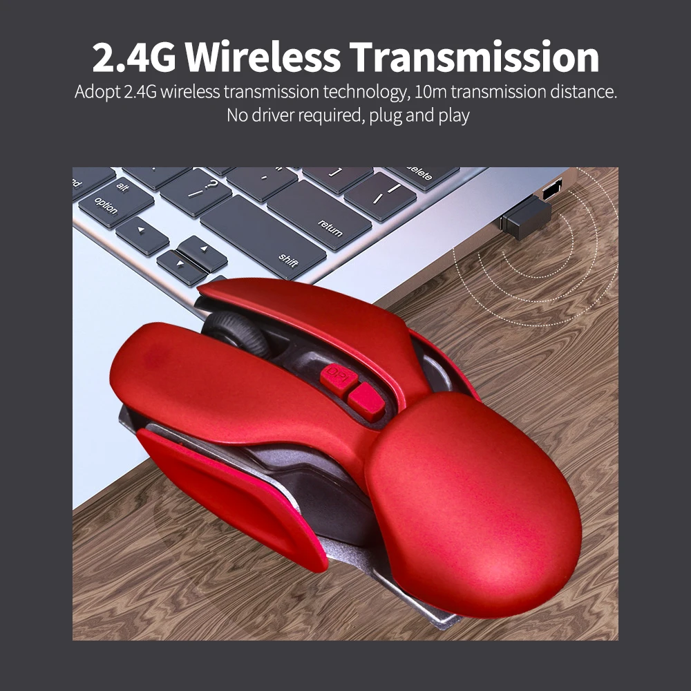 Sa66f677a0d7d4bd4a9a0520c9e85bf0eO.webp 5 Keys 2.4G Wireless Mouse Ergonomic Mouse 10m Transmission Distance 400mAh Battery Adjustable DPI Plug N Play for PC Laptop