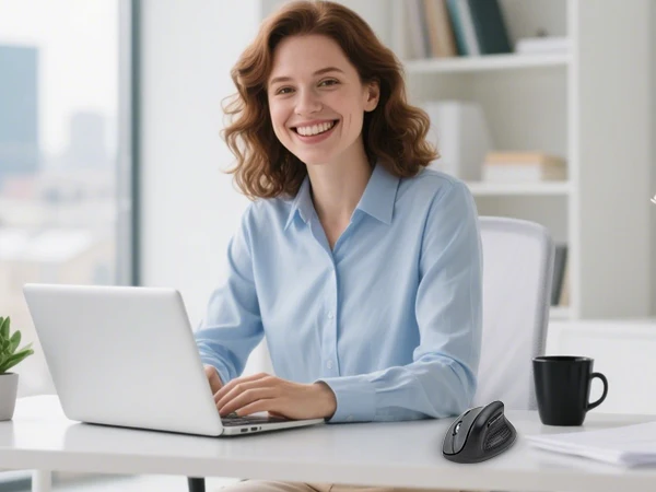 X-45 2.4G Wireless Mouse for Big Palms, 4800 DPI Adjustable Plug and Play Low Battery Reminder for Home, Office Gaming