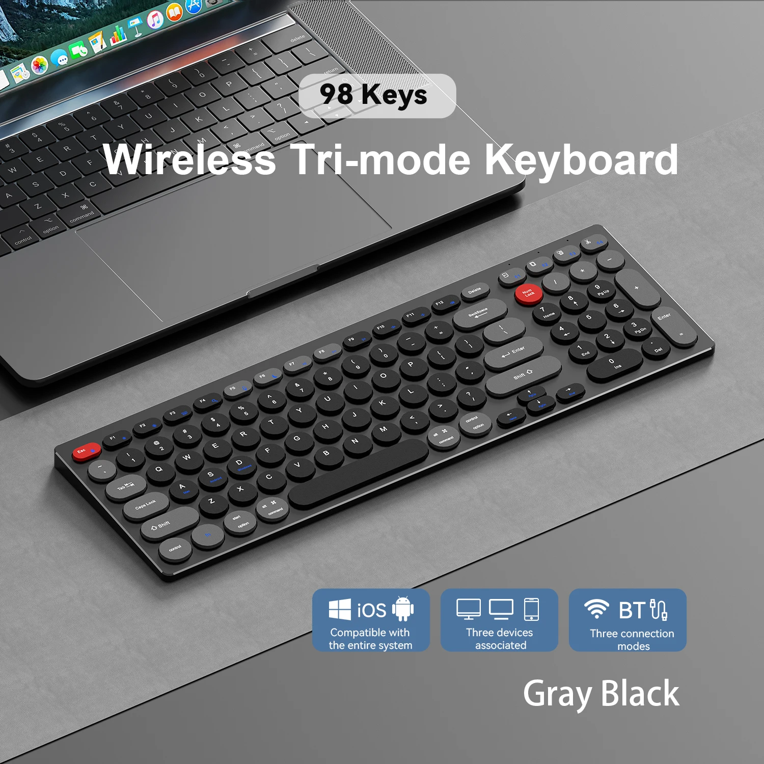 Sad0c625679454873814738a7c6e4f18bn.webp 98-Key Ultra-Thin Aluminum Silent Keyboard with Scissor-Switch, Tri-Mode BT/2.4G/Type-C Connectivity&Ergonomic Design for Typing