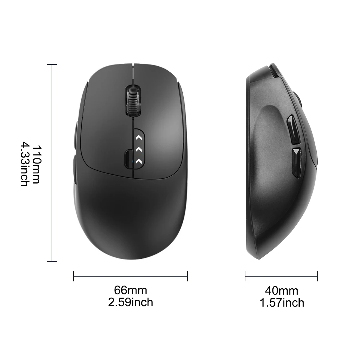 Rechargable Level Display Wireless Mouse 2.4G Ergonomic Optical Mouse, Computer Mouse for Laptop,PC,Computer,Chromebook,Notebook