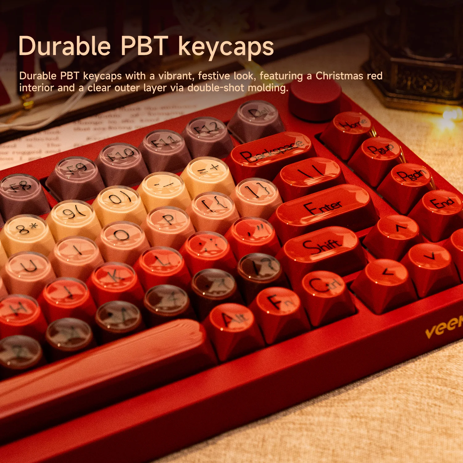 5075 X Veekos K75 Gaming Mechanical Keyboard Keyboard 75% RGB 3/5-Pin Hot Swap Wired Customized Keyboard with Knob Gasket