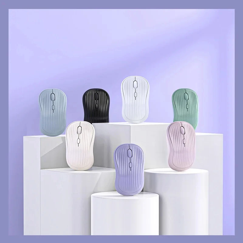 Wireless Mouse Slim Bluetooth-compatible 2.4G Computer Mice Portable Rechargeable/Battery Cordless Mouse for IPad Laptop Desktop