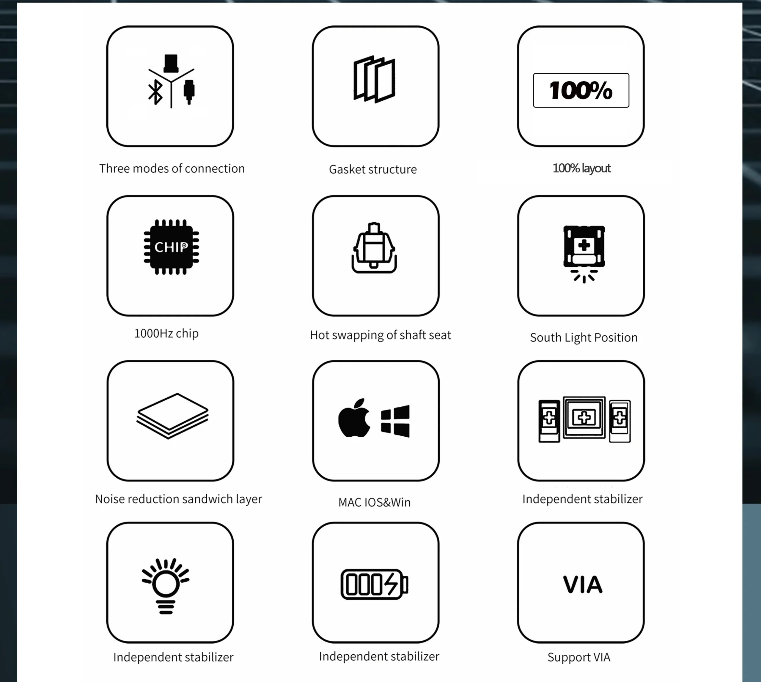 GMK108 Gaming Mechanical Keyboard Kit  RGB Backlight Hot Swap Backlit Gasket Structure support VIA/QMK