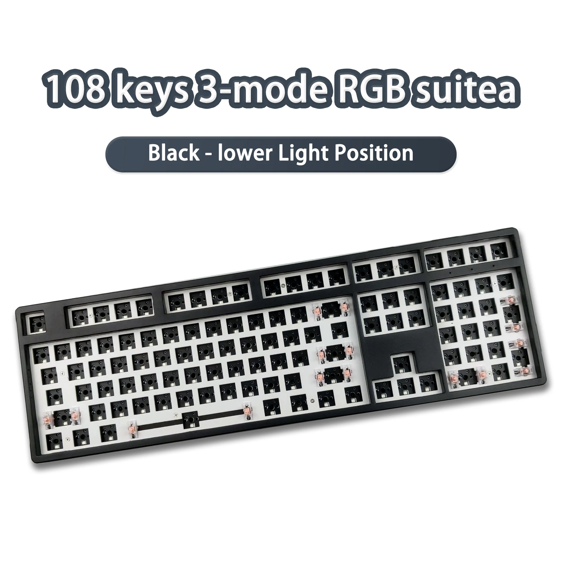 108 keys Mechanical Keyboard KIT 3-Mode Wireless Bluetooth RGB Hot Swappable Gasket Customization Keyboard Gaming Keyboard KIT