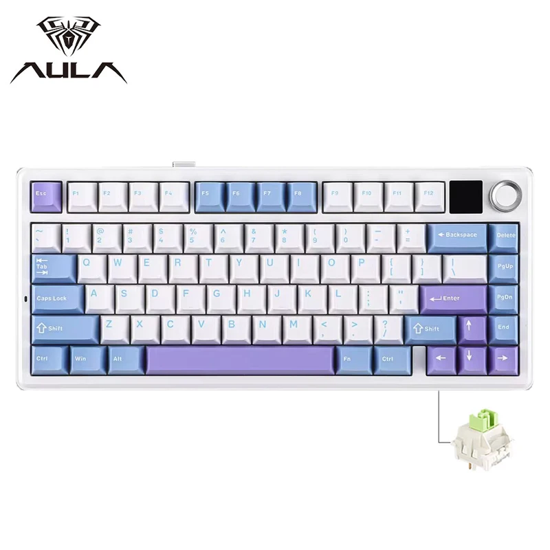 F75 MAX Gaming Mechanical Keyboard 75% Wired/Bluetooth/2.4G Hot-Swap RGB E-sports Keyboard with TFT Screen for PC/Mac
