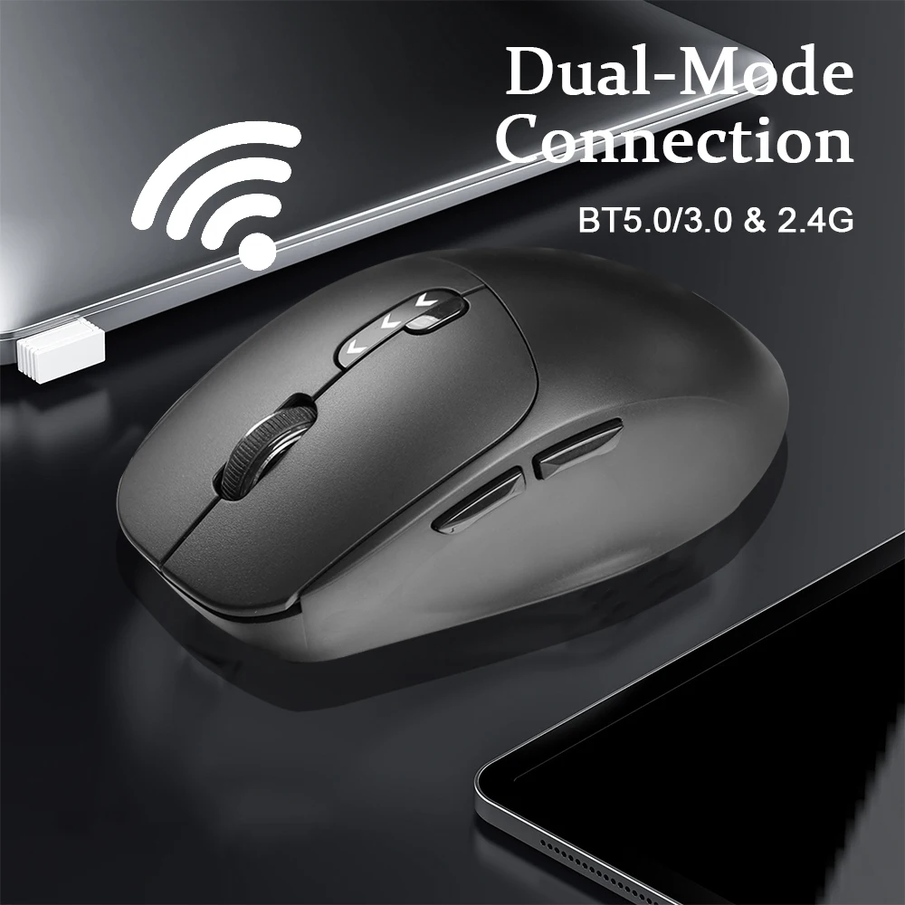 Rechargable Level Display Wireless Mouse 2.4G Ergonomic Optical Mouse, Computer Mouse for Laptop,PC,Computer,Chromebook,Notebook