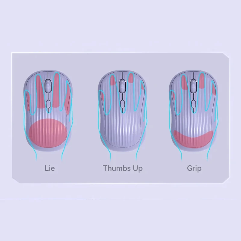 Wireless Mouse Slim Bluetooth-compatible 2.4G Computer Mice Portable Rechargeable/Battery Cordless Mouse for IPad Laptop Desktop