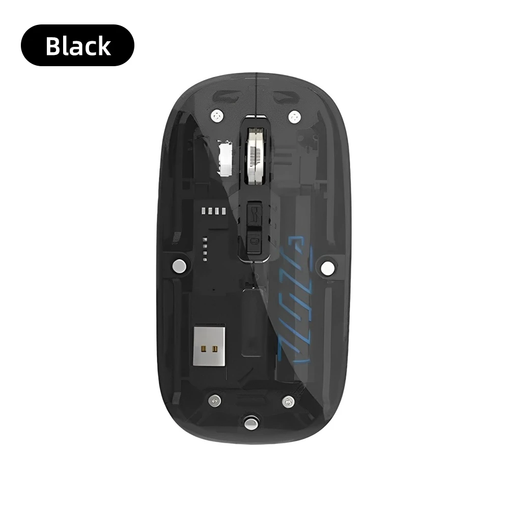 Transparent Wireless Mouse Bluetooth 2.4Ghz Receiver Optical Lightweight Design Mice for PC Laptop Windows Mac Linux