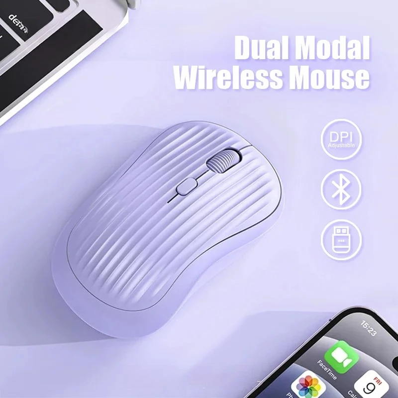 Sd5def7d07a4e4d939f0aa1fbfb1331b6d.webp Wireless Mouse Slim Bluetooth-compatible 2.4G Computer Mice Portable Rechargeable/Battery Cordless Mouse for IPad Laptop Desktop