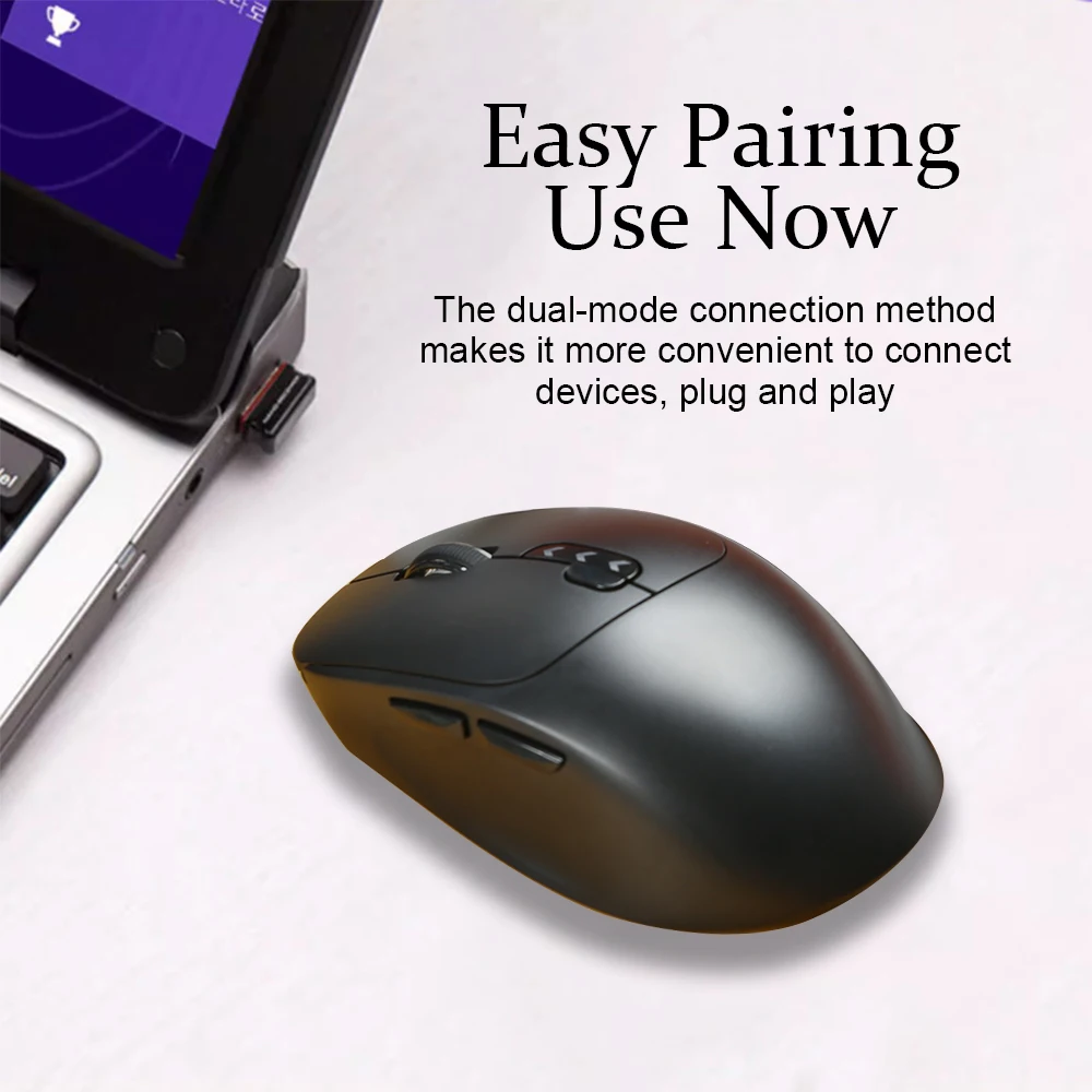 Rechargable Level Display Wireless Mouse 2.4G Ergonomic Optical Mouse, Computer Mouse for Laptop,PC,Computer,Chromebook,Notebook