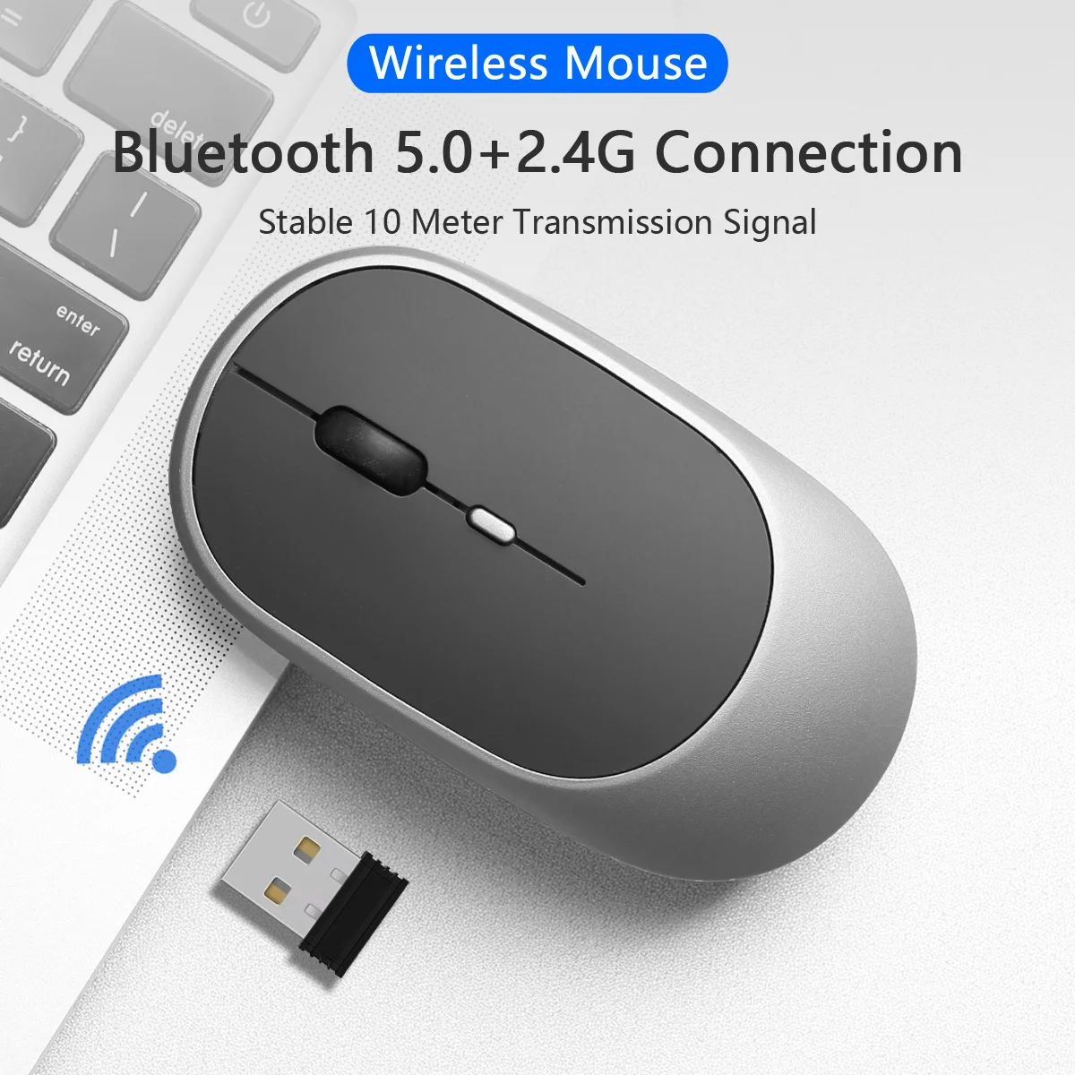 Wireless Mouse Bluetooth 2.4G Portable Silent Ergonomic Mice Gaming Mouse For Laptop iPad Tablet Notebook Mobile Phone Office