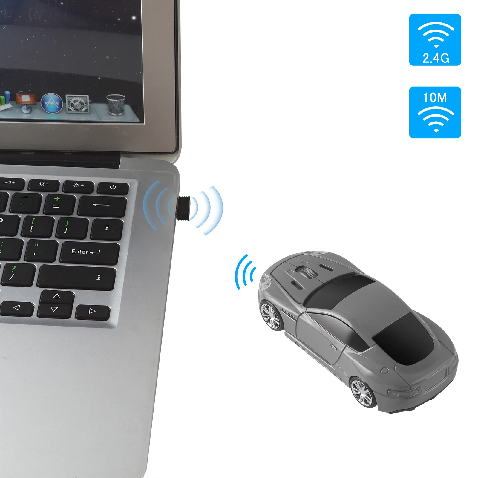Super Car Mouse Wireless 2.4G Beautiful Shape Creative Design Plug And Play Light Weight Portable PC Parts Boy's Toy Mause