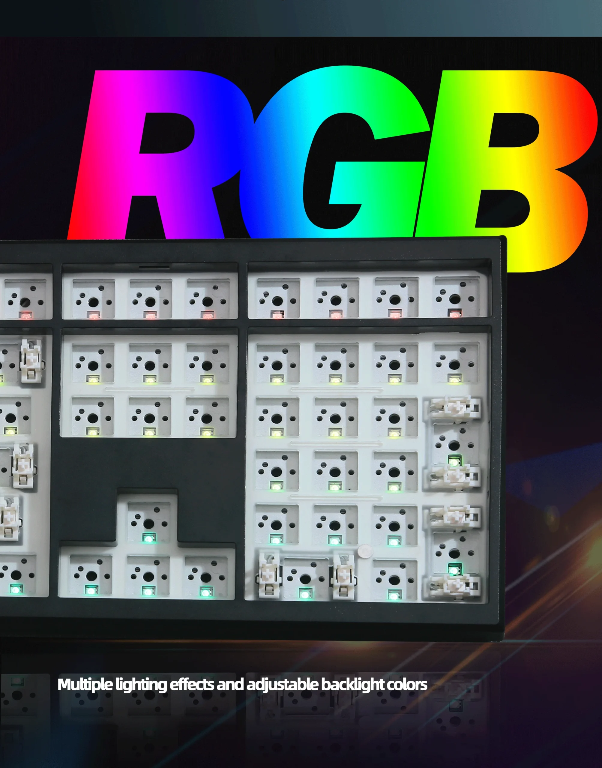 GMK108 Gaming Mechanical Keyboard Kit  RGB Backlight Hot Swap Backlit Gasket Structure support VIA/QMK