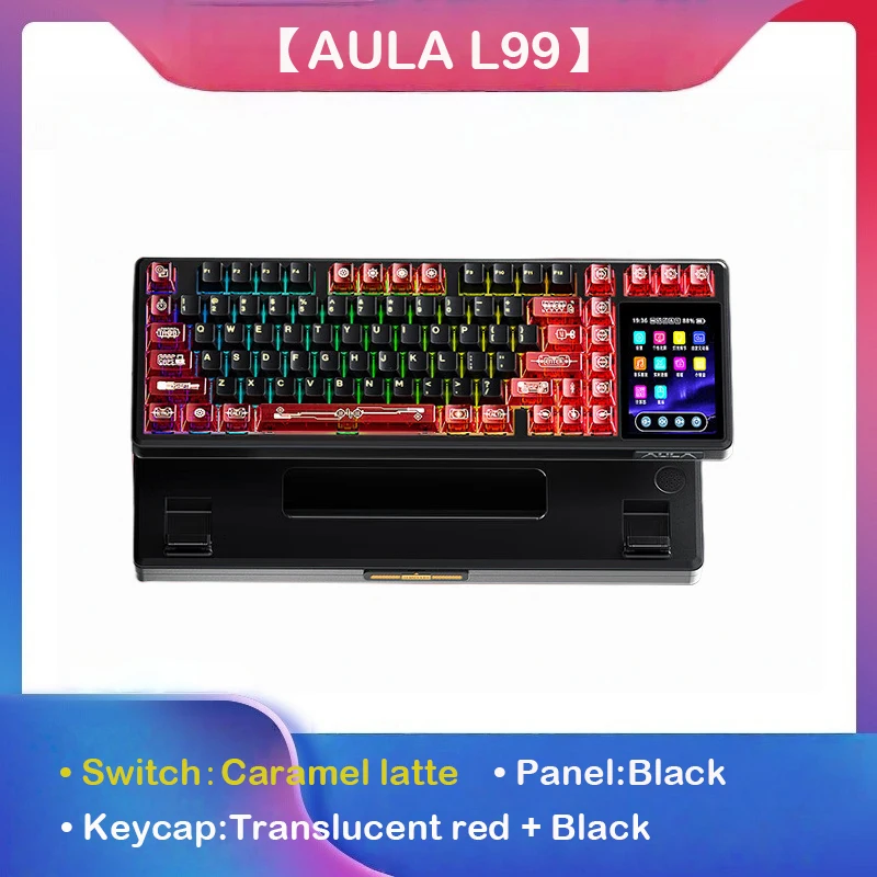 L99 Intelligent Screen Mechanical Keyboard Bluetooth Wireless Tri-mode Night Gaming Laptop Keyboard 8000mAh Raindrop Switch